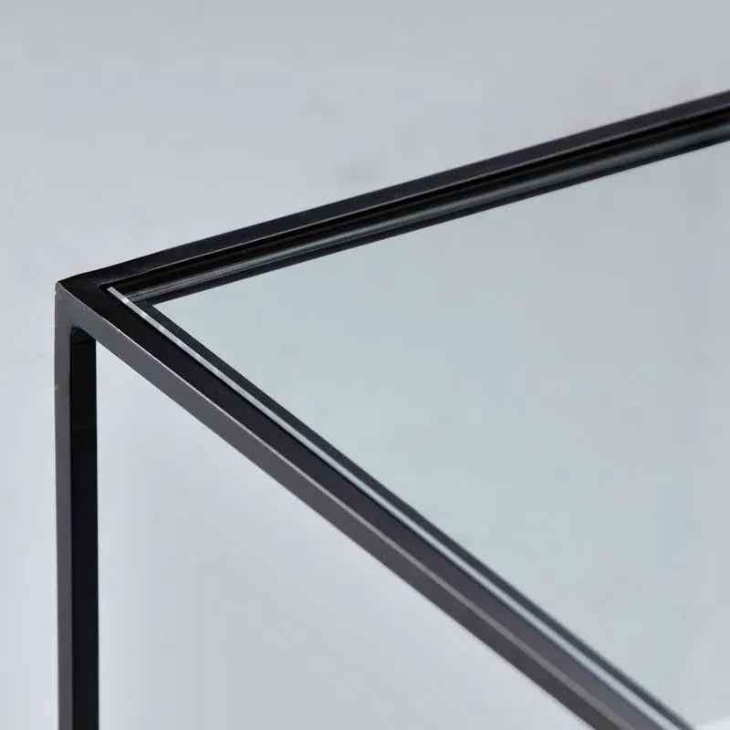 Table Basse en Verre et Marbre Blanc - Lemiroir.ma