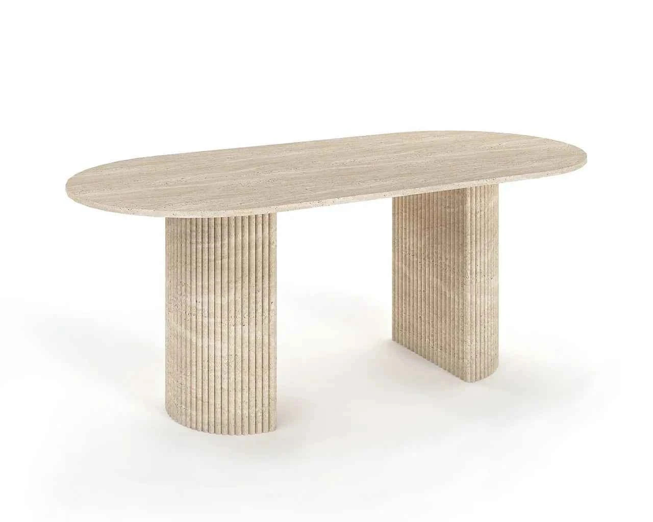 Table ovale en travertin (Verdasco)