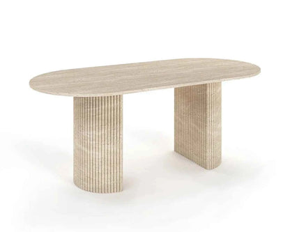 Table ovale en travertin (Verdasco)