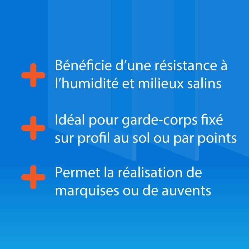 Verre Feuilleté Trempé 66.2 pour Garde-Corps